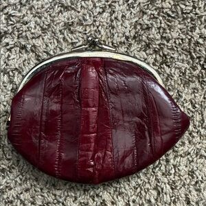 Vintage Eel skin pouch Double Clasp